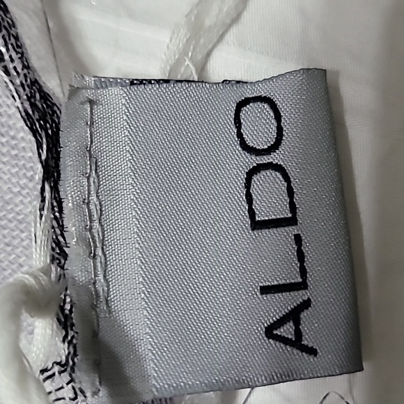 Aldo Black and White Fringed Scarf Wrap - Picture 3 of 6